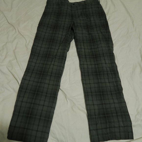 Nike Dri Fit Tartan Plaid Golf Pants 34x32 Tour Performance 509741 Night Stadium - Picture 1 of 8